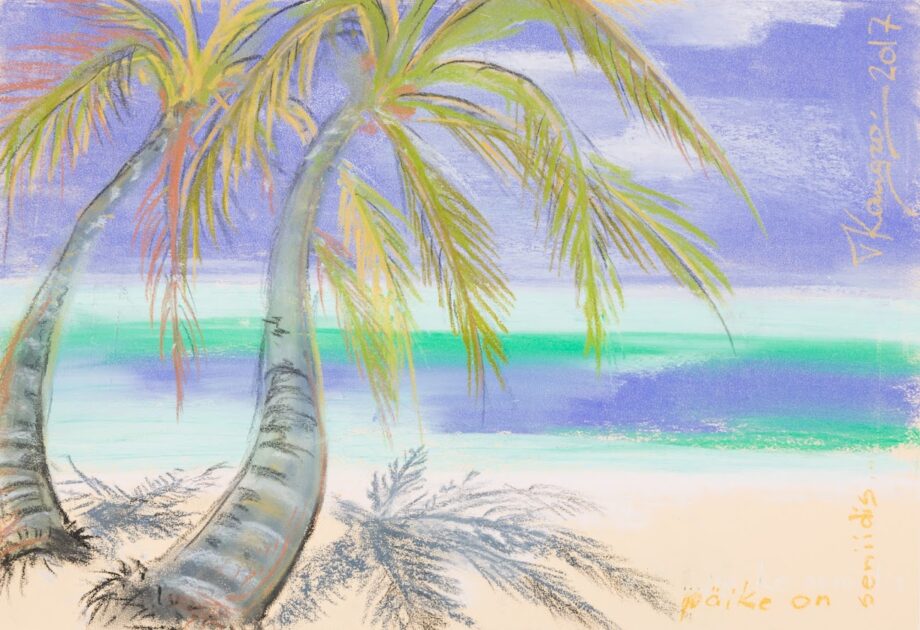 Maledives, seascape, blue, sea, estonianartist, taunokangro, pastel, natureart, landscapes