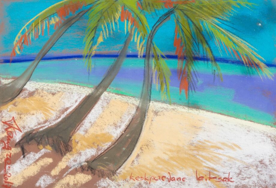 Maledives, seascape, blue, sea, natureart, landscapes,Tauno Kangro, pastellmaal,pastel painting, estonian artist ,Osta taunokangro.com kunstipoest internetis.