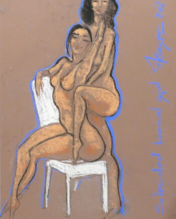 Akt, woman, nude, chair,Tauno Kangro, pastellmaal,pastel painting, estonian artist ,Osta taunokangro.com kunstipoest internetis.