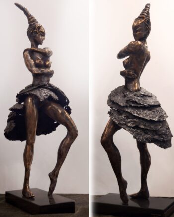 taunokangro, bronzesculpture, estonianartist, dancer, ballet, modernart, sculpture, blackmetal