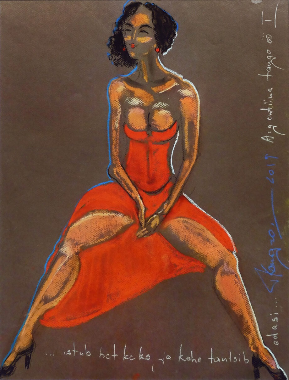 Tauno Kangro pastellmaal, akt naine ,tango öö,woman,nude,pastel painting , Osta taunokangro.com kunstipoest internetis.