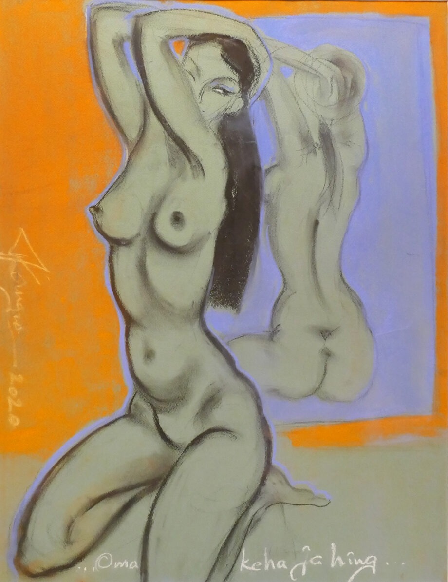 Tauno Kangro pastellmaal, akt naine, keha ja hing , nude woman,nude,pastel painting , Osta taunokangro.com kunstipoest internetis.